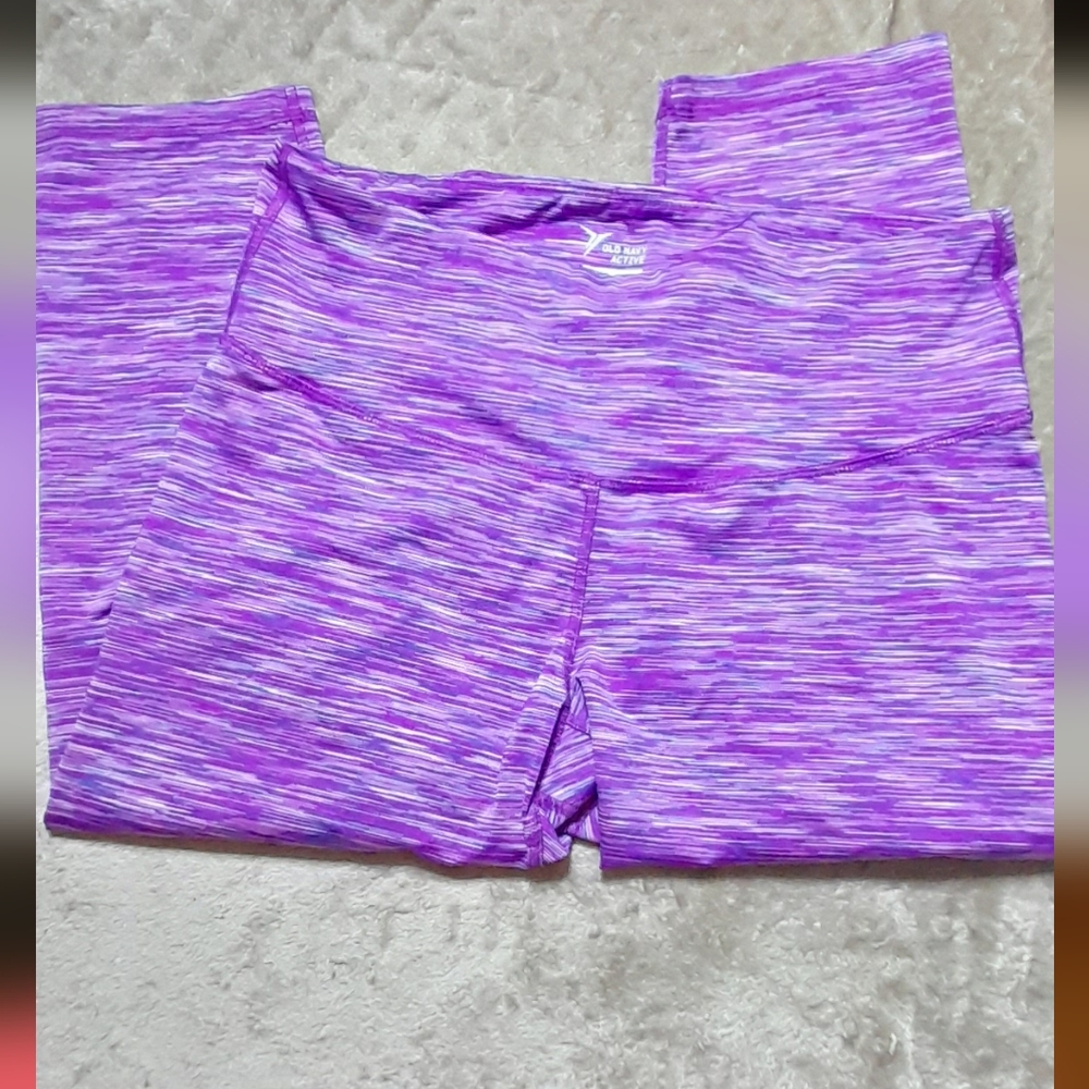 😃 - Old Navy Cropped FITTED Leggings Pink Purple XL
